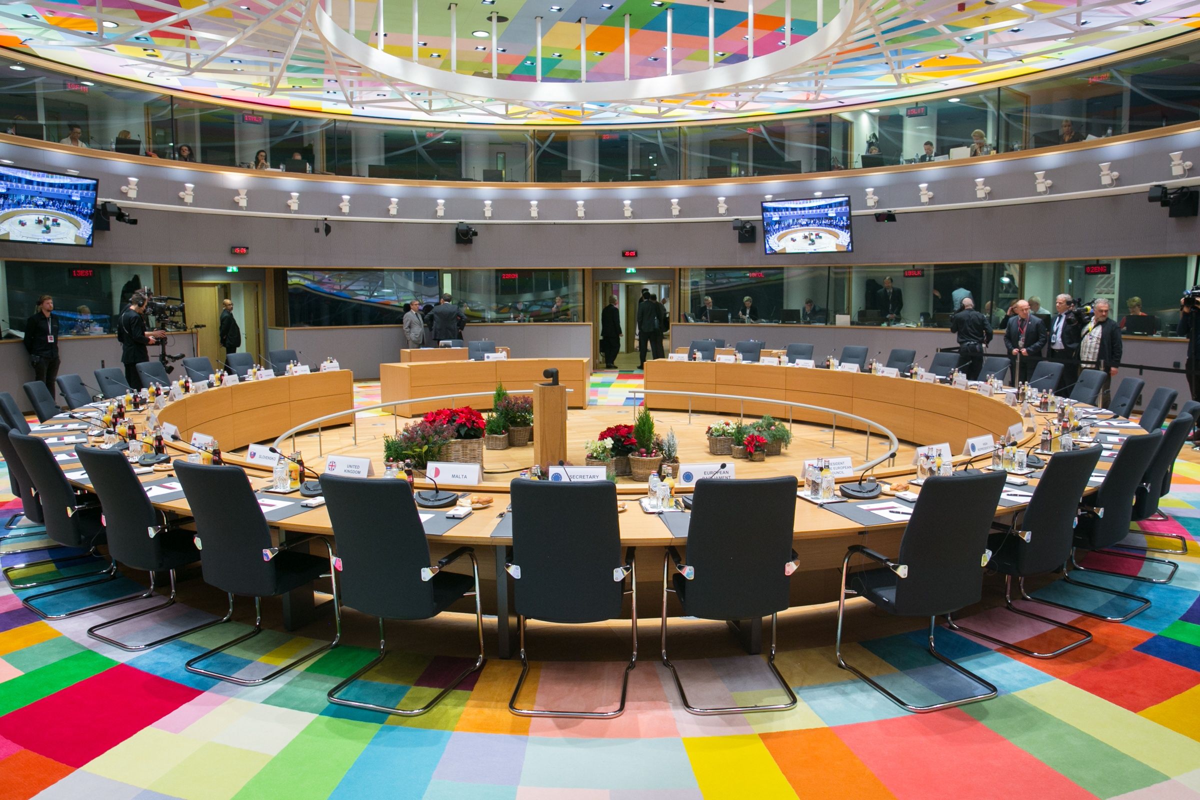European Union Council meeting room in Brussels
